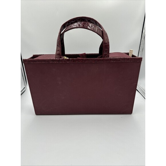 Vintage Estee Lauder Burgundy Hard Makeup Travel Case Toiletry Bag - Picture 3 of 9